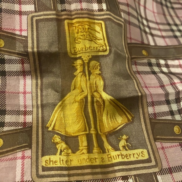 VINTAGE BURBERRY SILK SCRAF ECU - Picture 4 of 5